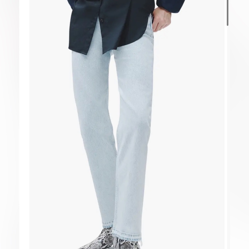 NWT rag & bone Harlow Release Hem Straight Leg Jeans Women 24 High-Waist Raquel
